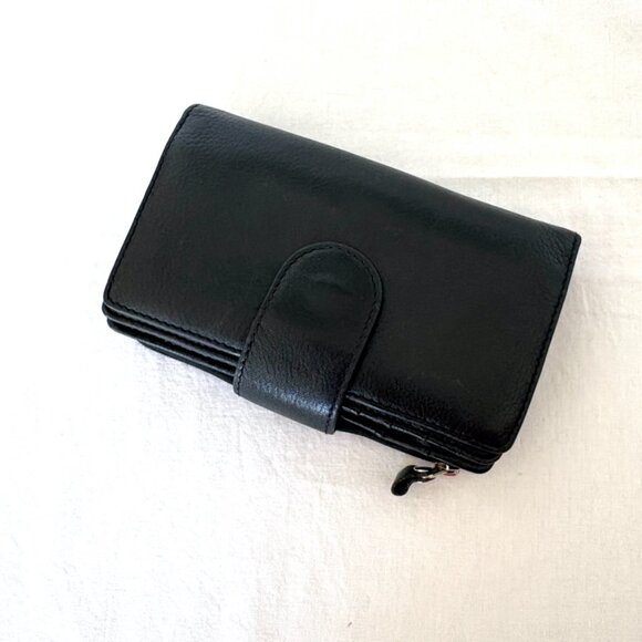 Black Soprano Leather Wallet | 3-Section Billfold - Picture 2 of 13